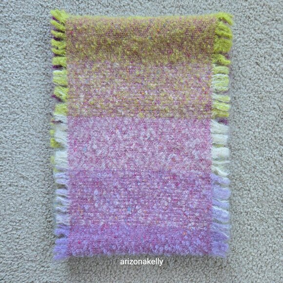 NWOT Wool & Mohair Curly Scarf Avoca Purple Turquoise - Picture 13 of 14